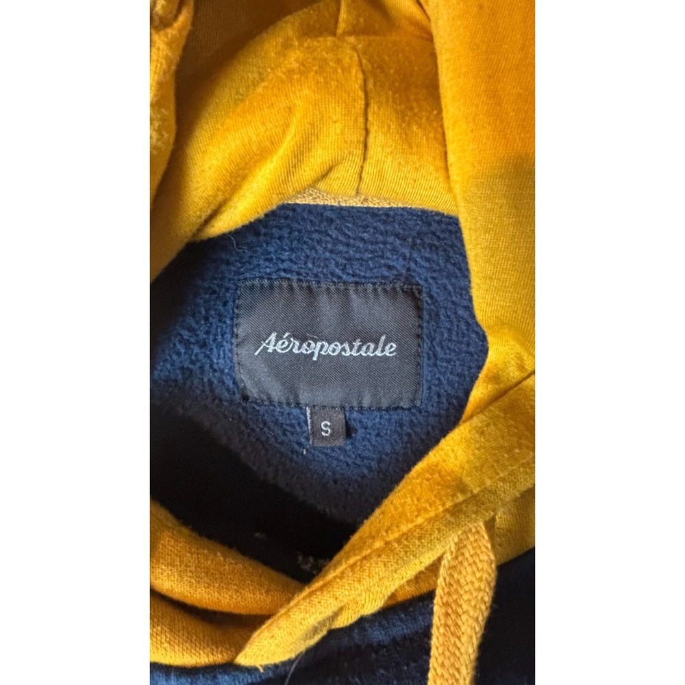Aeropostale Hoodie Colorblock Blue Yellow‎ Red Green AERO Logo Pullover Sz S - Picture 7 of 14